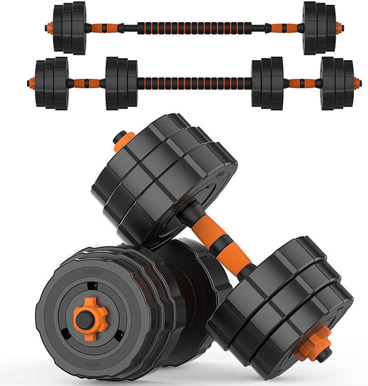 Adjustable Weights Dumbbells Set with Connecting Rod