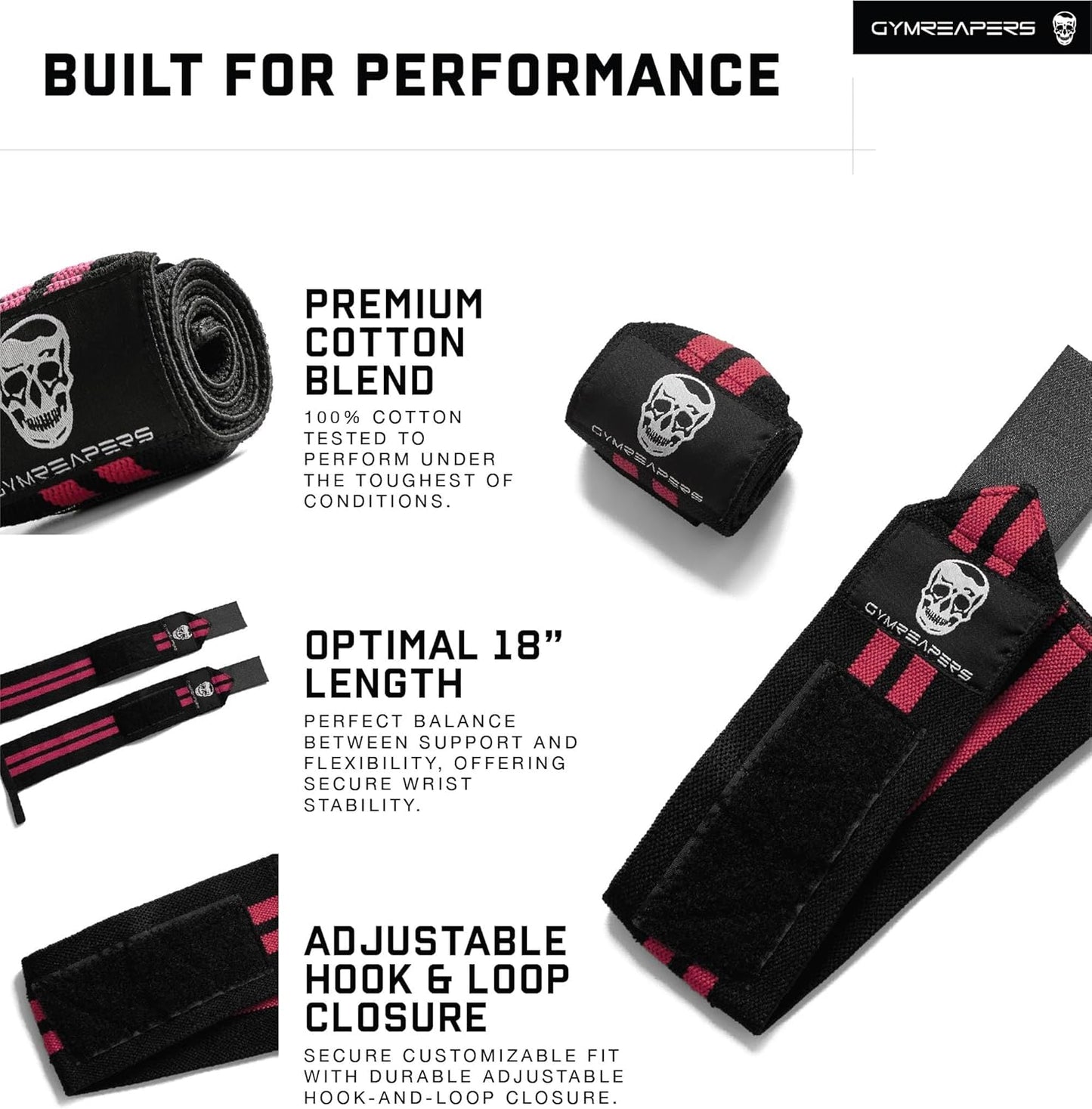 Weightlifting Wrist Wraps (IPF Approved) 18" Professional Quality