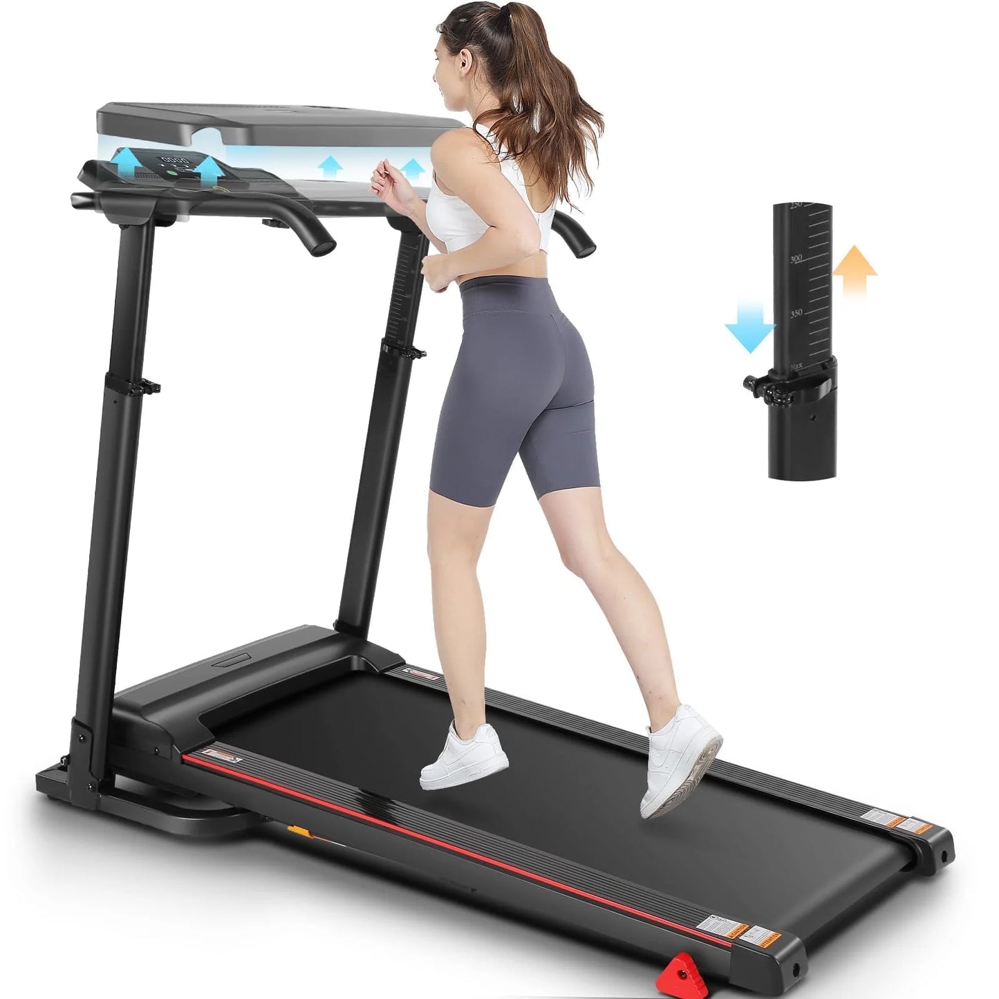 Folding Treadmill with Removable Desk