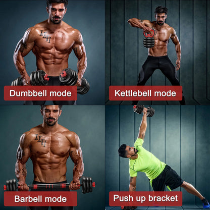 Adjustable Dumbbell Set 60 Lbs, 4-In-1 Weights Set