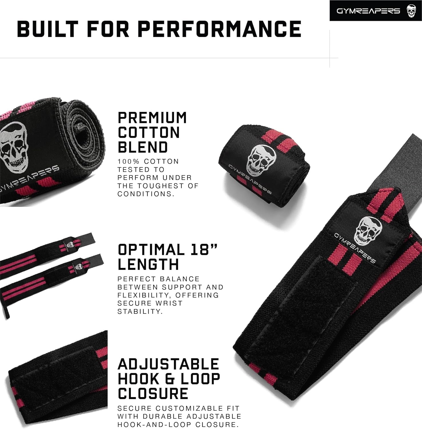 Weightlifting Wrist Wraps (IPF Approved) 18" Professional Quality